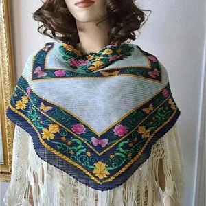 Wrap SCARF 100% SILK FLORENCE ITALY VINTAGE
